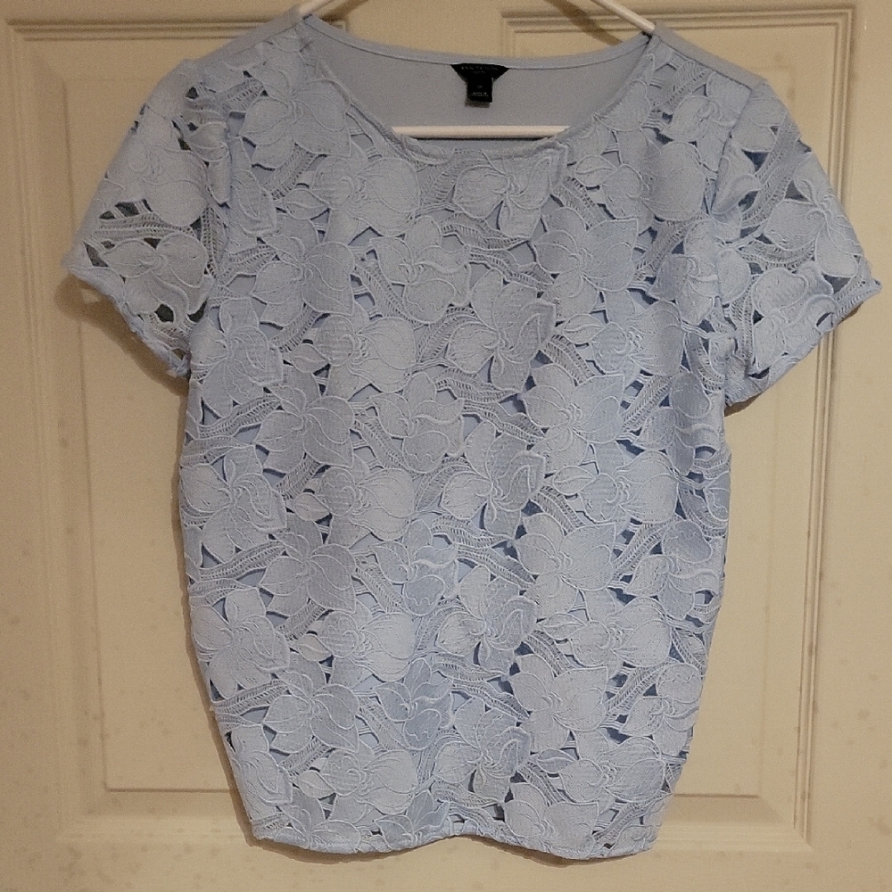 Ann Taylor Floral Lace Women's Top - Light Blue